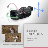 Panasonic HC-X1600E 4K 60p Professionele Camcorder met 25 mm Groothoeklens, 24x Optische Zoom, 5-Assige Hybride OIS, Wifi, USB PD, Zwart - thumbnail
