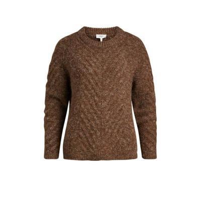 OBJECT grofgebreide trui OBJJANNI chocolate brown