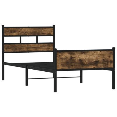 Bedframe zonder matras hout gerookt eikenkleurig 107x200 cm - thumbnail