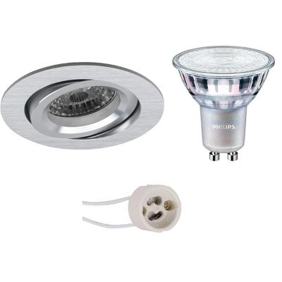 Philips Dimbare LED Inbouwspot GU10 - Mat Zilver - 3.7W 2200K-2700K