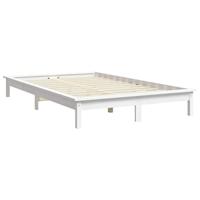 Bedframe massief grenenhout wit 140x190 cm - thumbnail