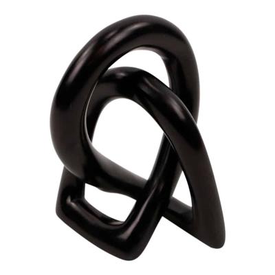 Zeepsteen Beeldje Eindeloze Knoop Zwart (Large) Zeepsteen Beeldje Eindeloze Knoop Zwart (Large)