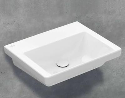 Wastafel Villeroy & Boch Subway 3.0 Met CeramicPlus Zonder Kraangat Zonder Overloop 55x44x16.5 cm Wit Alpin Villeroy & Boch