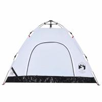 VidaXL Tent 3-persoons snelontgrendeling verduisterende stof wit - thumbnail