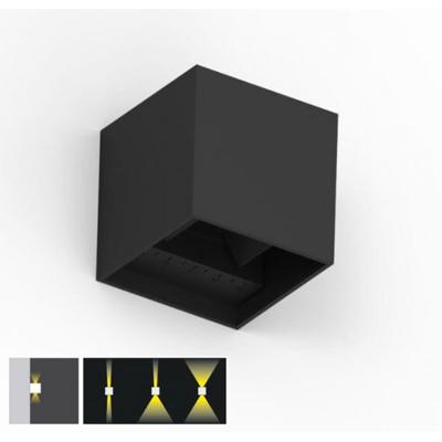 Wandlamp zwart CUBE 10x10x10cm 2700K Up en Down 6W 220 lumen dimbaar lichtbundels verstelbaar