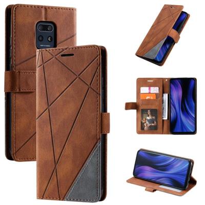 Voor Xiaomi Redmi 10X Pro 5G / 10X 5G-skin voel horizontale flip lederen hoes met Holder & Card Slots & Wallet & Photo Frame(Brown)