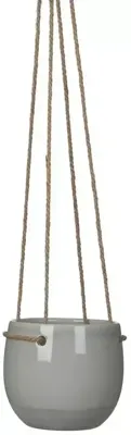 Mica Decorations Resa hangpot rond 13,5x11,5cm licht grijs