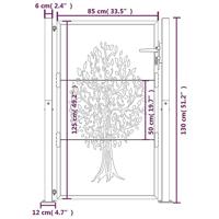 Poort 105x130 cm boomontwerp cortenstaal - thumbnail