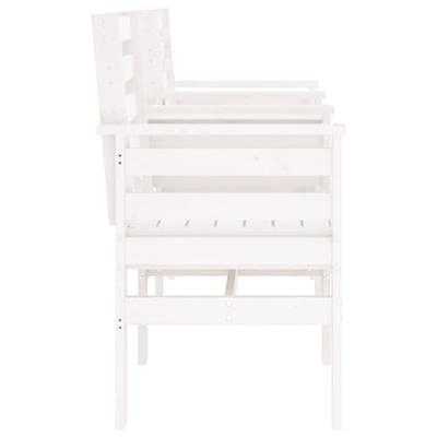 Tuinbank met tafel 2-zits massief grenenhout wit - thumbnail