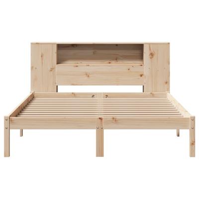 Bed met boekenkast zonder matras massief grenenhout 135x190 cm - thumbnail
