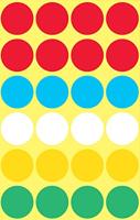 Avery Ronde etiketten diameter 18 mm, geassorteerde kleuren, 96 stuks - thumbnail