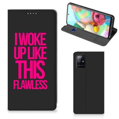 Samsung Galaxy A71 Hoesje met tekst Woke Up - Origineel Cadeau Zelf Maken