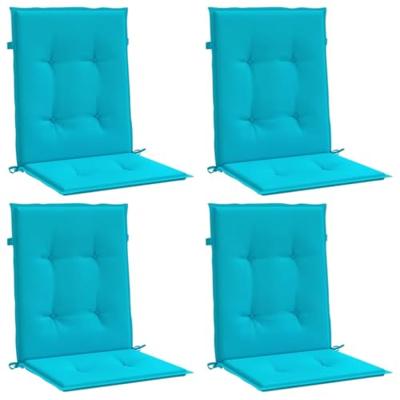 VidaXL Stoelkussens 4 st lage rug stof turquoise