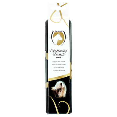 Excellent Horse Grooming Brush Medium zwart