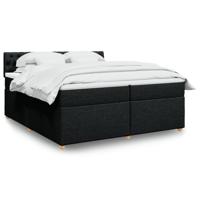 Boxspring met matras stof zwart 90x190 cm - thumbnail