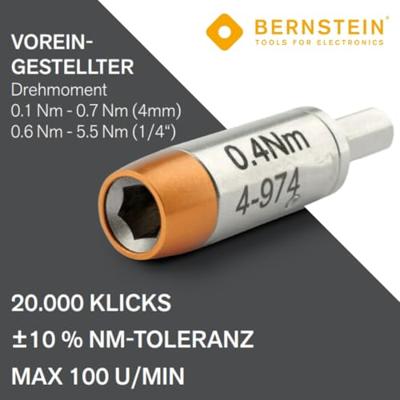 Bernstein Tools for Electronics 4-970-G Draaimomentadapterset 0.1 - 0.6 Nm Bernstein Tools for Electronics 4-970-G Draaimomentadapterset 0.1 - 0.6 Nm