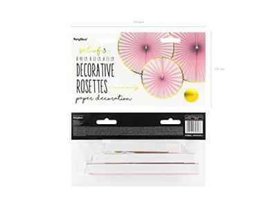 Decoratieve Rozetten Lichtroze Met Gouden Rand (3st)