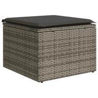 6-delige Loungeset met kussens poly rattan grijs - thumbnail