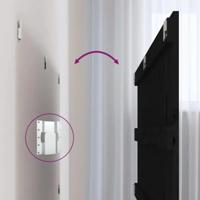 Wandhoofdbord 127,5x3x60 cm massief grenenhout zwart - thumbnail