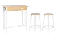 Tafel met twee stoelen DKD Home Decor Metaal Hout MDF 80 x 50 x 84 cm - thumbnail