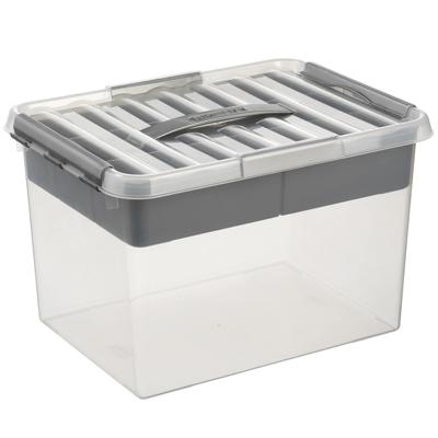Sunware Q-Line Opbergbox met Inzet 22L Zilver/Transparant