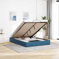 Ottoman bedframe zonder matras 140x190 cm fluweel donkerblauw - thumbnail