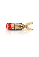 Oehlbach 3023 Luidsprekerconnector Stekker, recht Goud 4 stuk(s) - thumbnail