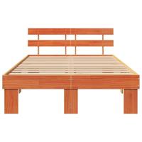 Bedframe met hoofdeinde Bruin 120 x 190 cm Massief grenenhout - thumbnail