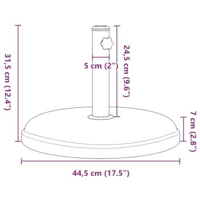 VidaXL Parasolvoet voor stokken van ø32/35/38 mm 15 kg rond