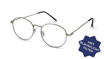 Leesbril Readr. -0043 OVAL-Shiny silver-+3.00 met blauwlichtfilter
