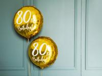 Folieballon 80th Birthday goud (45cm) - thumbnail