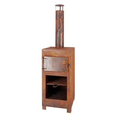 Esschert Design terraskachel met pizzaoven roestkleurig