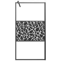 Inloopdouchewand met stenenmotief 100x195 cm ESG-glas zwart - thumbnail