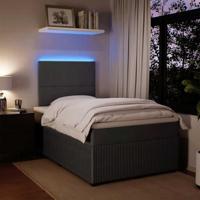 Boxspring met matras fluweel donkergrijs 120x190 cm - thumbnail