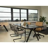 Werkwoonhaven Eetkamerstoel - Veganistisch Leer Grijs - thumbnail