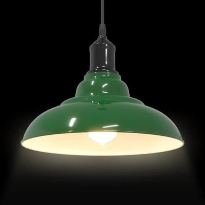 Hanglamp in hoogte verstelbaar E27 31 cm metaal glanzend groen