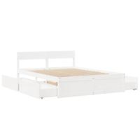 Bedframe zonder matras massief grenenhout wit 140x200 cm - thumbnail