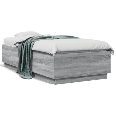 Bedframe bewerkt hout grijs sonoma eikenkleurig 160x200 cm - thumbnail