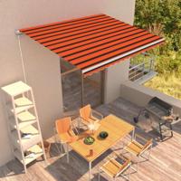 VidaXL Luifel handmatig uittrekbaar 400x300 cm oranje en bruin - thumbnail