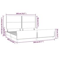 Bedframe zonder matras stof blauw 200x200 cm - thumbnail