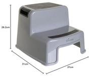 Opstapje - DREAMBABY - 2 Up - Antislip en gestructureerd - Tot 80 kg voor kinderen en volwassenen - Grijs en Zwart - thumbnail