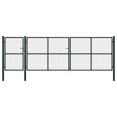 Tuinpoort staal 500x150 cm groen