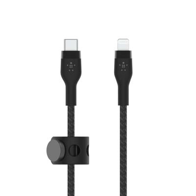 Belkin BoostCharge Pro Flex gevlochten USB Type C/Lightning-kabel (3m), MFi-gecertificeerde 20 W PD Power Delivery-snellaadkabel voor iPhone 14/14 Plus, 13, 12, Pro/Max, mini, SE, iPad en meer – Zwart