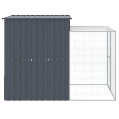 Kippenhok met ren 165x251x181 cm gegalvaniseerd staal antraciet