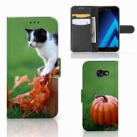 Samsung Galaxy A5 2017 | Telefoonhoesje | Met pasjeshouder | Kitten - thumbnail