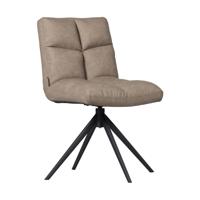 WOOOD Vinny eetkamerstoel leerlook Taupe draaibaar - thumbnail