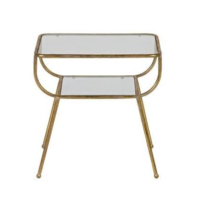 WOOOD Glazen Bijzettafel 'Amazing' kleur Antique Brass