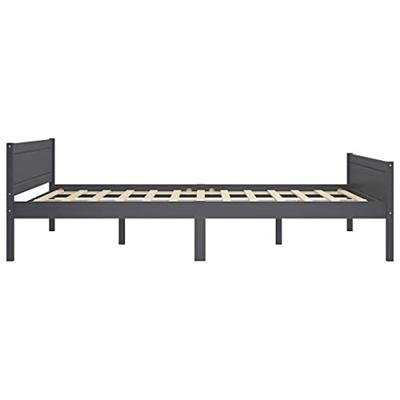 Bedframe massief grenenhout grijs 120x200 cm