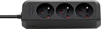 Brennenstuhl 1157504130 Stekkerdoos | Eco-Line | 3 Sockets type E België | Zwart | 3 meter - thumbnail
