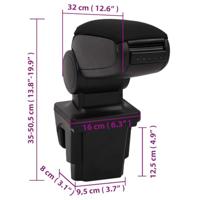 VidaXL Armsteun 16x32x(35-50,5) cm abs zwart - thumbnail